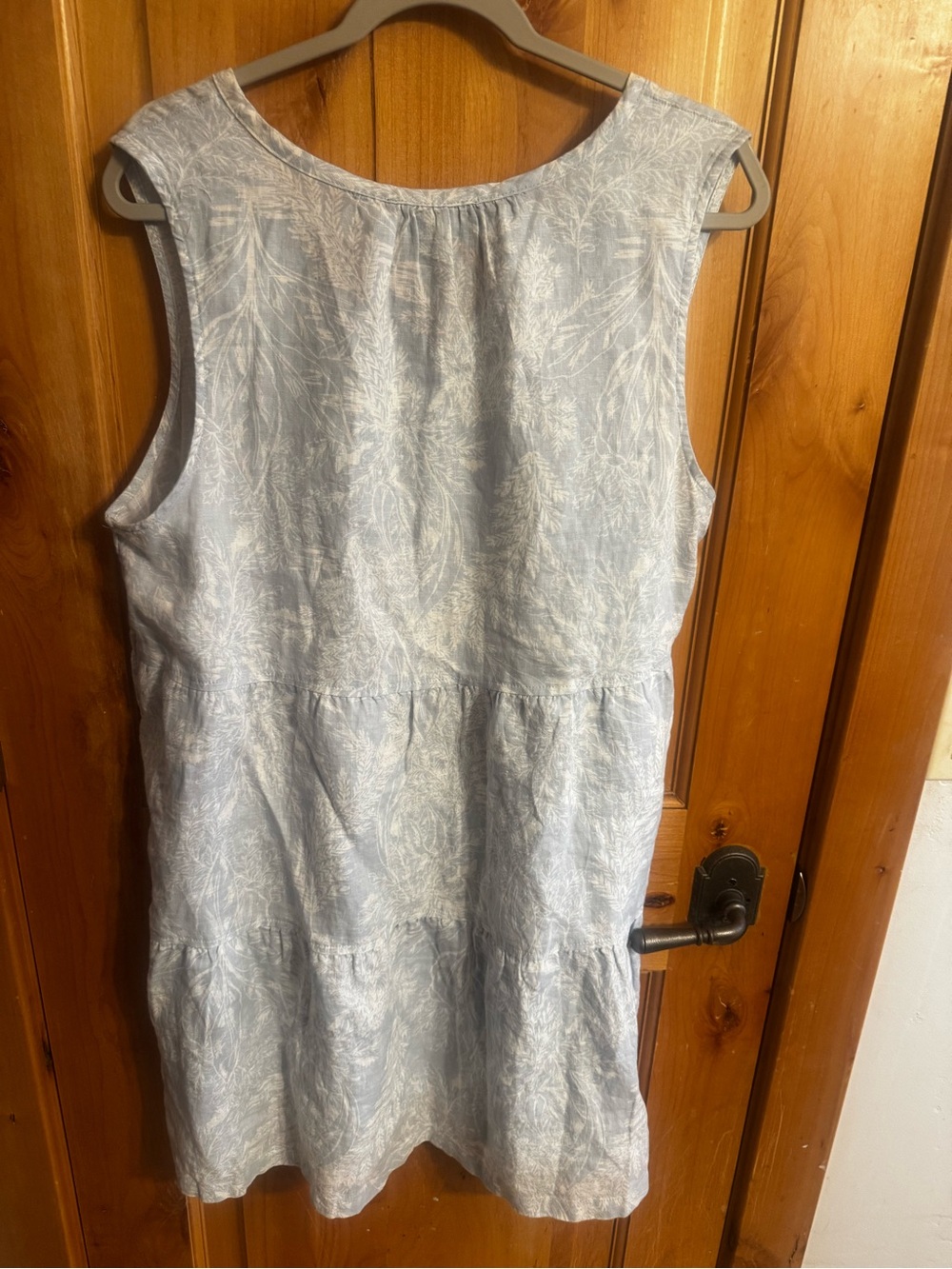 Tahari Light Blue Linen-Blend Sleeveless Dress - Picture 3 of 3